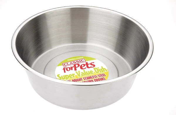 14" Caldex Classic Super Value Stainless Steel Dog Bowl Dish 3 14" Caldex Classic Super Value Stainless Steel Dog Bowl Dish