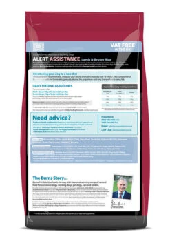 Burns Alert Adult Lamb & Brown Rice Assistance Dog Food -PetJoy Shop Alert Lamb 6kg reverse