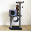 Rosewood Charcoal Felt Cat Scratcher Double Tower
