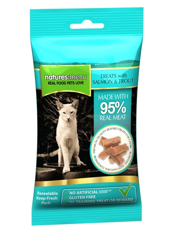 Natures Menu Real Meat Salmon & Trout Cat Treats 3 Natures Menu Real Meat Salmon & Trout Cat Treats