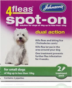 Johnson's 4fleas Spot-On Dual Action For Small Dogs - 4 To 10kg - 2 Treatments