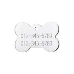 Red Dingo Diamante Engraved Dog Tag Bone -PetJoy Shop Engraved tag 8BN medium back