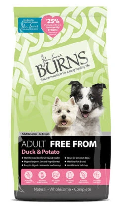 Burns Free From Adult Dog Food - Duck, Potato And Buckwheat -PetJoy Shop Free From Adult Duck 12kg