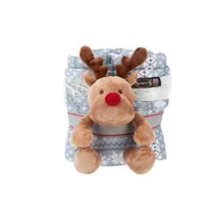 Scruffs® Santa Paws Dog Blanket & Reindeer Toy Gift Set - Grey