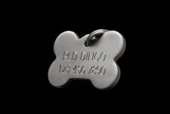 Red Dingo Titanium Engraved Dog Tag Circle -PetJoy Shop TBN Titanium Bone Tag Engraved
