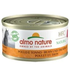 24 X Almo Nature HFC Natural Chicken & Tuna Adult Cat Food 70g