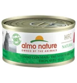 24 X Almo Nature HFC Natural Tuna With Corn Adult Cat Food 70g