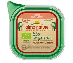 11 X Almo Nature Bio Organic Monoprotein With Salmon Dog Food 150g