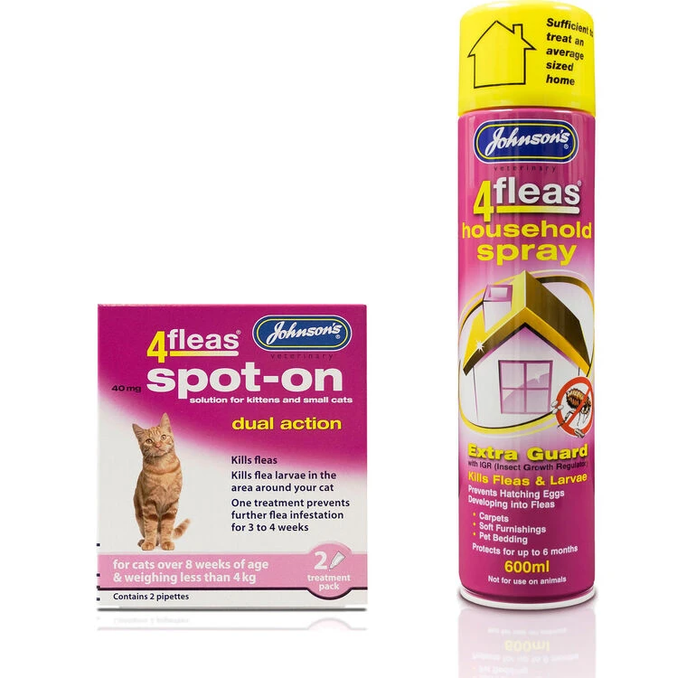 Johnson's 4fleas Cat Flea Treatment Bundle (Under 4kg) 3 Johnson's 4fleas Cat Flea Treatment Bundle (Under 4kg)