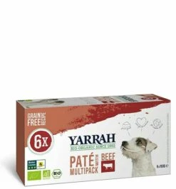 24 X Yarrah Organic Dog Grain Free Pate Beef 150g