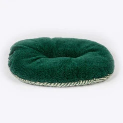 Danish Design Fleece Green Herringbone Quilted Mattress -PetJoy Shop fleece green herringbone quilted mattress reverse