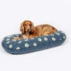 Danish Design Fleece Harbour Paw Quilted Mattress -PetJoy Shop fleece harbour paw quilted mattress with dog