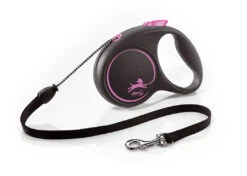 Flexi Black Design Dog Lead Cord 5m Pink