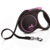 Flexi Black Design Dog Lead Tape 5m Pink 1 Flexi Black Design Dog Lead Tape 5m Pink -PetJoy Shop flexi black design m tape 5m pink