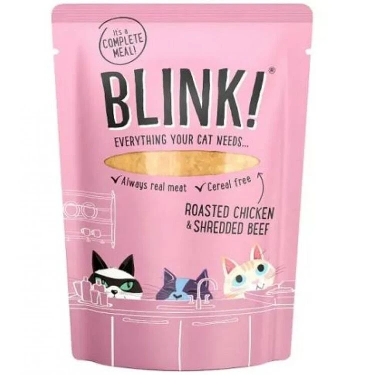 12 X Blink Roasted Chicken & Shredded Beef Cat Food Pouch 85g 3 12 X Blink Roasted Chicken & Shredded Beef Cat Food Pouch 85g
