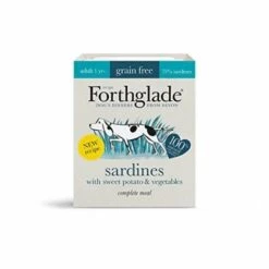18 X Forthglade Complete Meal Gluten Free Dog Food Adult Sardines Wth Sweet Potato & Veg 395g