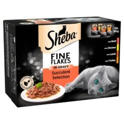 Sheba Fine Flakes Cat Pouches Succulent Selection In Gravy