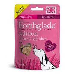 8 X 90g Forthglade Dog Hand Baked Grain Free Soft Bite Treats Salmon With Botanicals