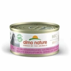 24 X Almo Nature HFC Jelly Sea Bream With Potatoes Cat Food 70g