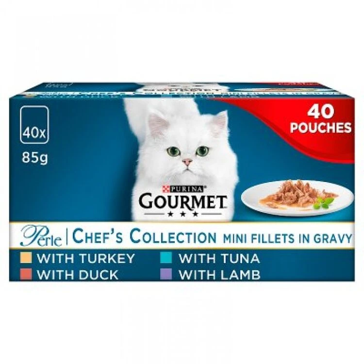 40 X Gourmet Perle Cat Food Chef's Collection Mixed 85g 3 40 X Gourmet Perle Cat Food Chef's Collection Mixed 85g