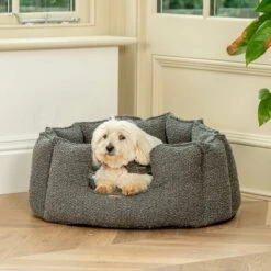 Lords & Labradors High Sided Boucle Dog Bed Granite -PetJoy Shop granite high wall 2