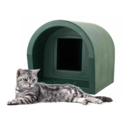 Mr Snugs Katden Dark Green Cat Kennel With Mattress & Liner -PetJoy Shop green katden 2 28129 4