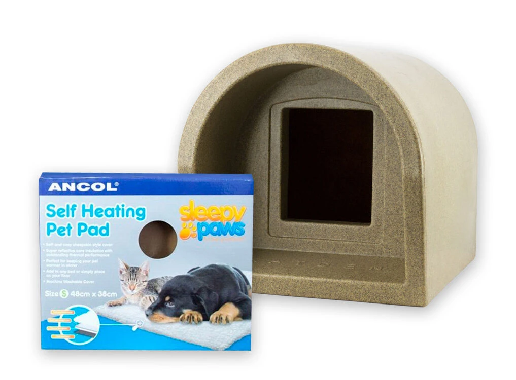 Mr Snugs Katden Cat Kennel & Self Heating Pet Pad - Stone 3 Mr Snugs Katden Cat Kennel & Self Heating Pet Pad - Stone