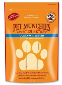 Pet Munchies Natural Ocean White Fish Dog Treats - 100g