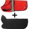 Danish Design 2 In 1 Orange Waterproof Performance Dog Coat -PetJoy Shop img ornage lining and coat