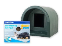 Mr Snugs Katden Cat Kennel & Self Heating Pet Pad - Dark Green