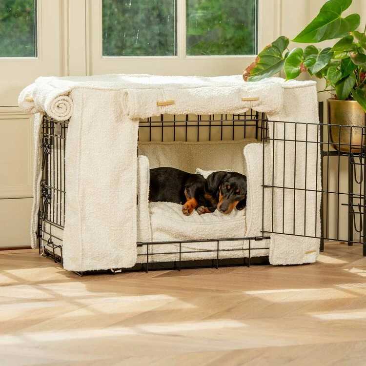 Lords & Labradors Dog Crate Set In Ivory Boucle 3 Lords & Labradors Dog Crate Set In Ivory Boucle