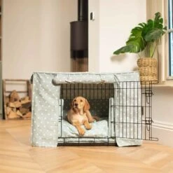 Lords & Labradors Dog Crate Set In Duck Egg Spot