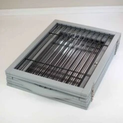 Lords & Labradors Grey Wooden Puppy Play Pen -PetJoy Shop lords labradors white wooden puppy pen grey folded