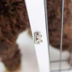 Lords & Labradors White Wooden Puppy Play Pen -PetJoy Shop lords labradors white wooden puppy pen latch