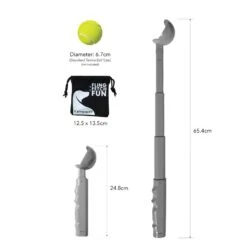Kompact 9 Retractable Dog Ball Launcher -PetJoy Shop measurements image