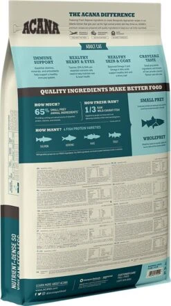 New ACANA Bountiful Catch Cat Food With Salmon -PetJoy Shop ns acana cat bountiful catch back right 4.5kg