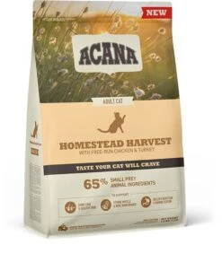 New ACANA Homestead Harvest Cat Food With Chicken -PetJoy Shop ns acana cat homestead harvest front right 1.8kg