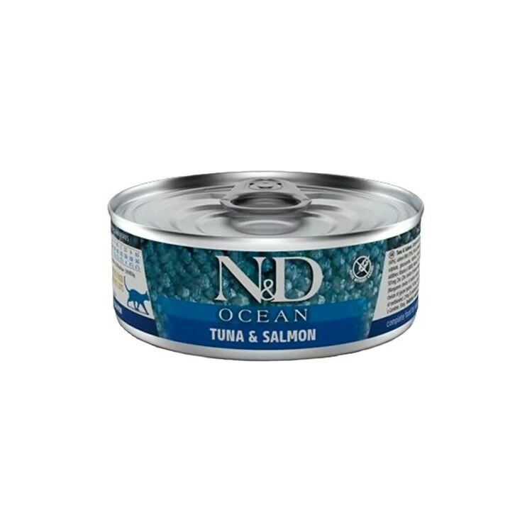 N&D Natural & Delicious Ocean Tuna & Salmon Wet Cat Food 3 N&D Natural & Delicious Ocean Tuna & Salmon Wet Cat Food