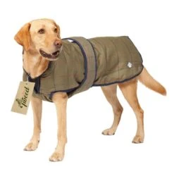Danish Design Padded Showerproof Brown Tweed Dog Coat