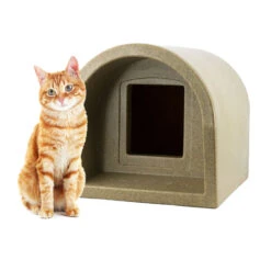 Mr Snugs Katden Cat Kennel With Pet Mattress - Sandstone -PetJoy Shop sand katden 1
