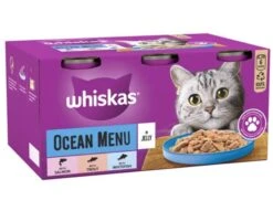 24 X Whiskas 1+ Cat Tins Ocean Menu In Jelly 400g