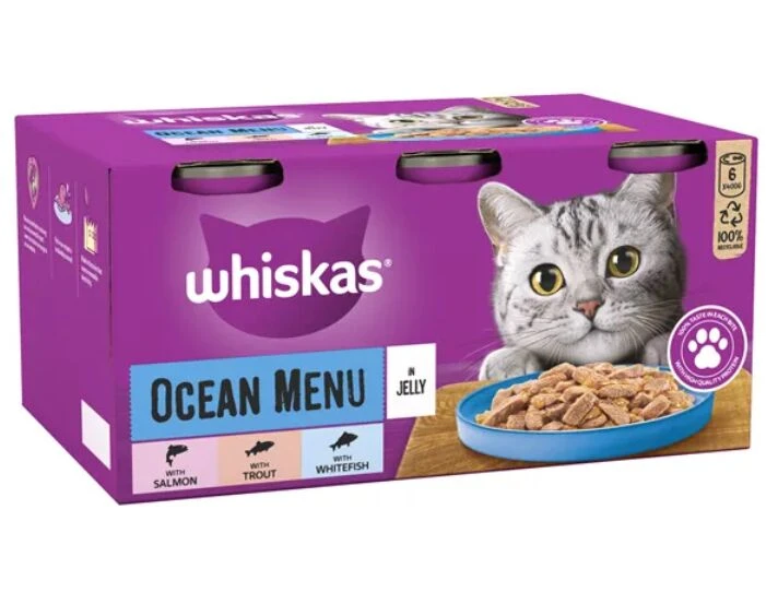 24 X Whiskas 1+ Cat Tins Ocean Menu In Jelly 400g 3 24 X Whiskas 1+ Cat Tins Ocean Menu In Jelly 400g