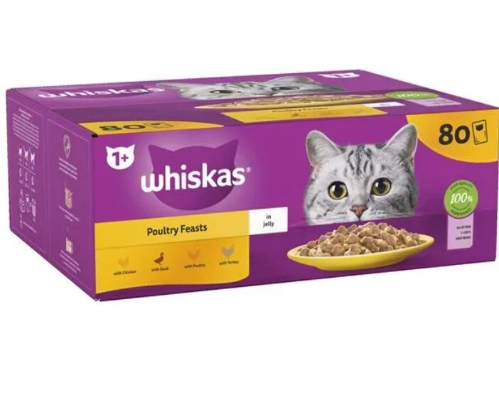 Whiskas 1+ Cat Pouches Poultry Feasts In Jelly 3 Whiskas 1+ Cat Pouches Poultry Feasts In Jelly