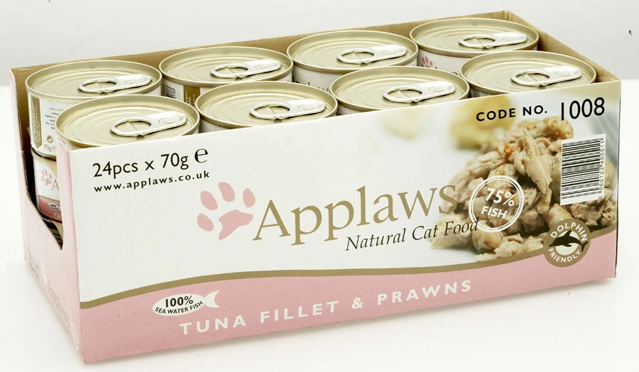 24 X Applaws Tuna Fillet And Prawn Cat Food 70g 3 24 X Applaws Tuna Fillet And Prawn Cat Food 70g