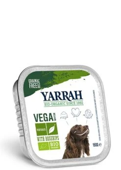 12 X Yarrah Organic Dog Grain Free Chunks Vegetarian With Rosehips 150g